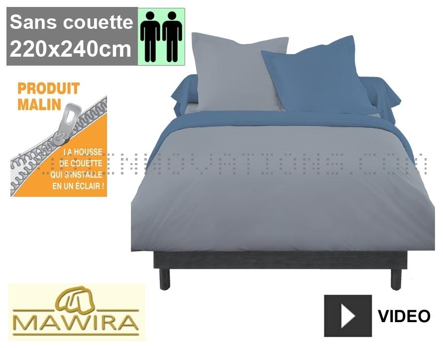 Housse de couette zippée Mawira - 220X240cm - Uni