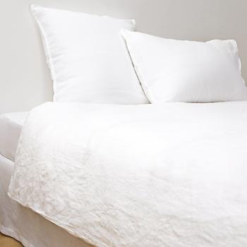 Housse de couette pur lin lavé blanc
