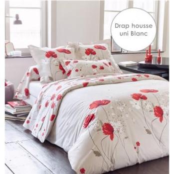 Drap Housse percale Tradilinge CYBELE - BLANC