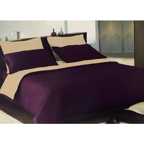 Salomé Prestige Housse de couette bicolore prune e