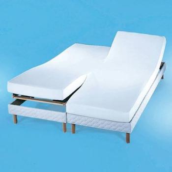 Housse en molleton pour matelas accolés, enduit PV