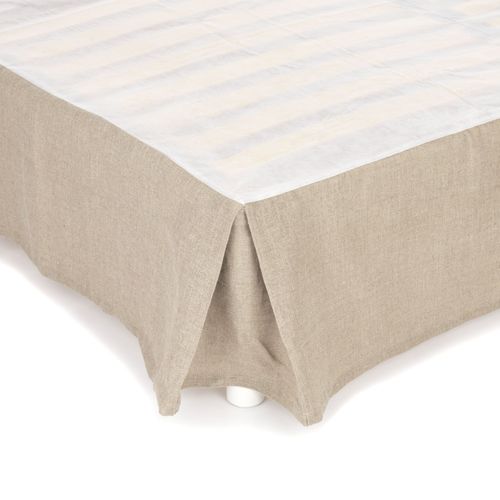 Cache sommier en lin 160x200cm Beige