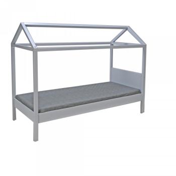 Lit 1 place cabane gris en épicéa (90x200cm) Gris