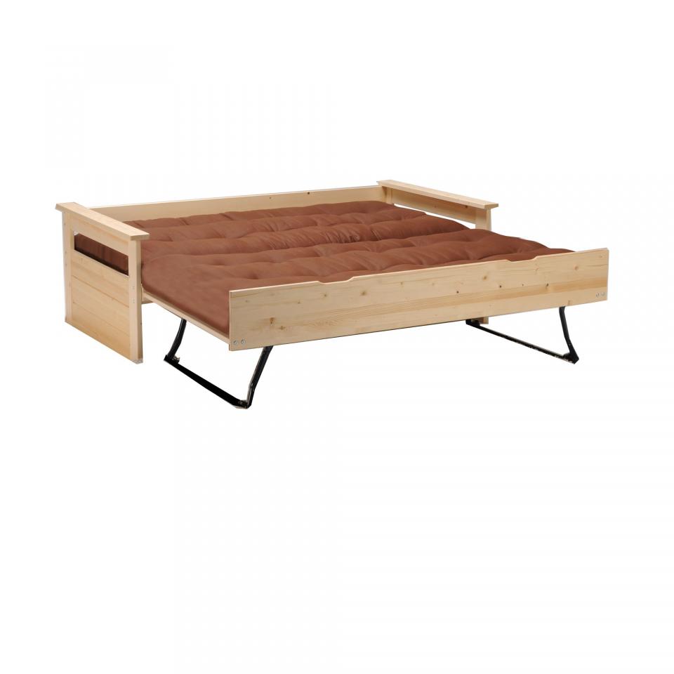 Lit banquette gigogne naturel (90x190cm) Naturelle