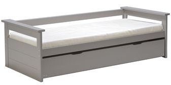 Lit banquette gigogne gris (90x190cm) {CouleurRetr