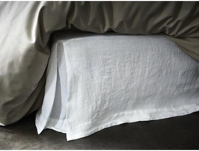 Cache sommier Lin lavé 52 fils cm2 Blanc Reve De Lin Cache sommier Lin lavé 52