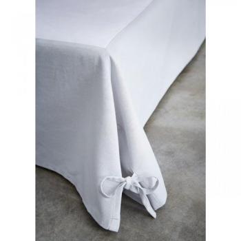 Cache sommier intégral coton gris 160x200 Cache sommier intégral coton