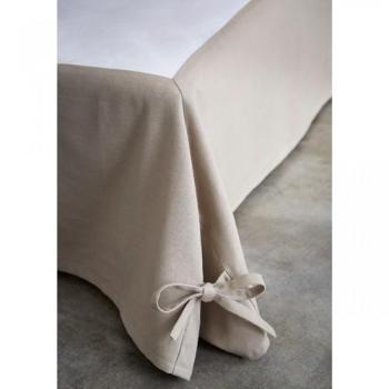 Cache sommier intégral coton taupe 160x200 Cache sommier intégral coton