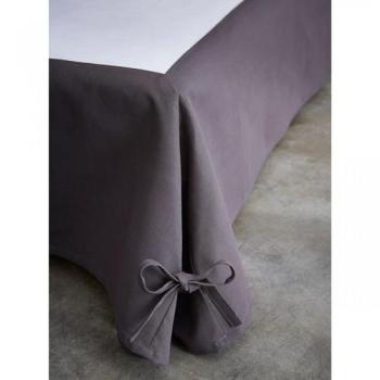 Cache sommier intégral coton anthracite 140x190