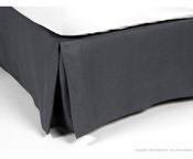 Cache-sommier uni 100 lin 200gsm lavé volant 30 cm Cache-sommier uni 100 lin
