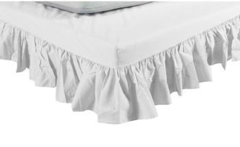 Cache Sommier Blanc Intégral à Volants 160x200 Cache Sommier Blanc Intégral