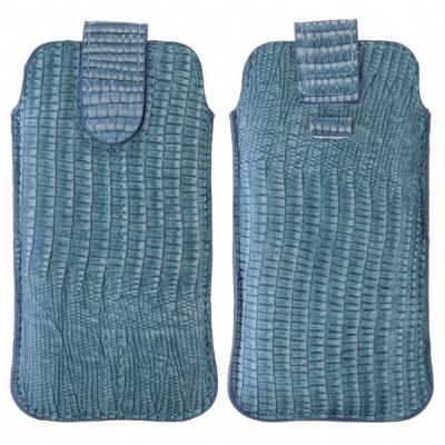 Housse iPhone SE / 5 /5S Peau de crocodile - Bleu