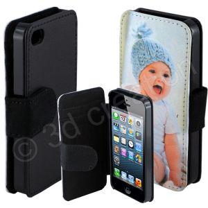 Etui téléphone a clapet personnalisé noir Iphone 7