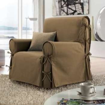 Housse de fauteuil Stella Taupe Housse de fauteuil Stella