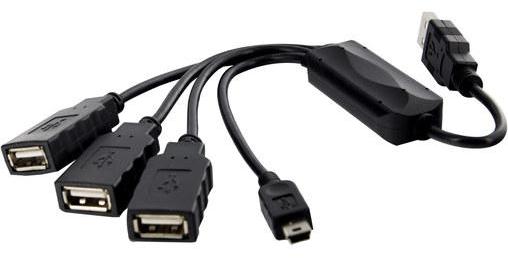 Hub USB 2.0 4 ports (3 ports type A et 1 port mini