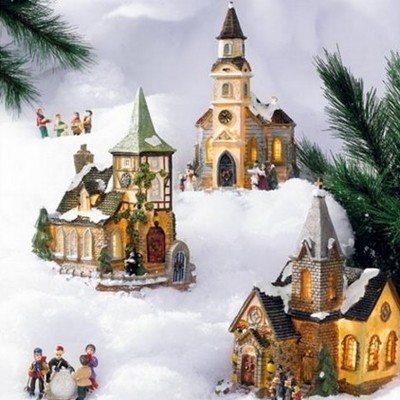 Village de noël avec église 23 cm