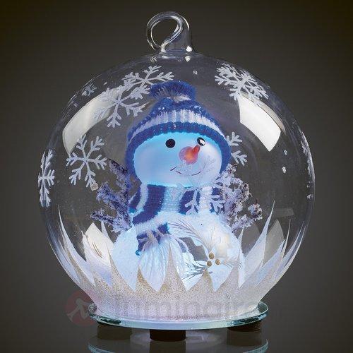 Boule en verre bonhomme de neige LED RVB