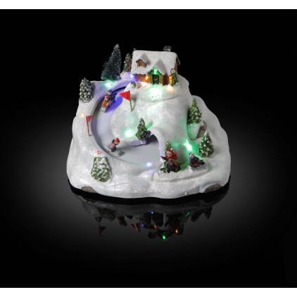 Village de Noël lumineux descente de Luge
