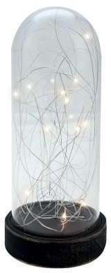 Cloche en verre micro LED 32cm Blanc chaud à piles Cloche en verre micro LED