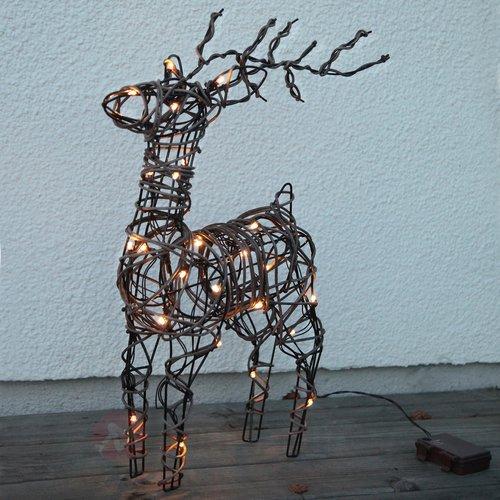 Aspect rotin - Décoration LED extérieur Deer