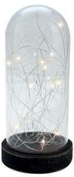 Cloche en verre micro LED 26cm Blanc chaud à piles Cloche en verre micro LED