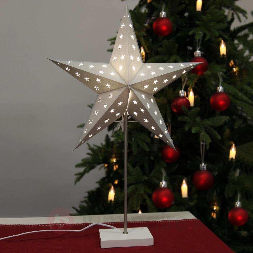 Lampe sur pied Star argenté et blanc