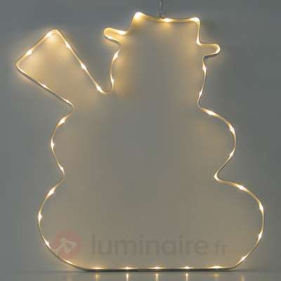 Silhouette LED cadre métal. ext. bonhomme de neige