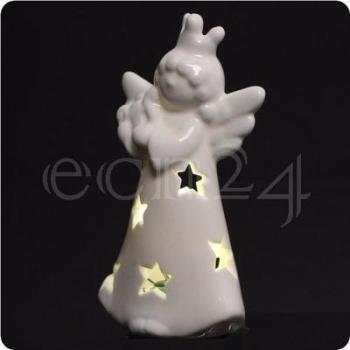 Figure porcelaine avec bougie LED et minuteur auto