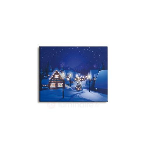 Image LED en fibre optique Village en hiver