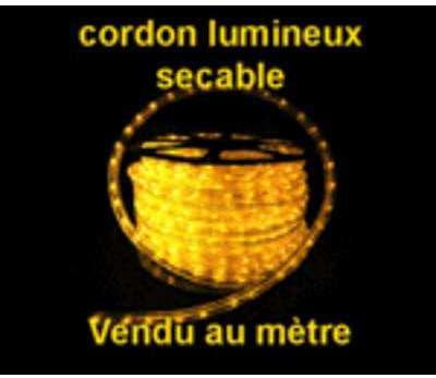 Cordon lumineux 13mm 230V led jaune Cordon lumineux 13mm 230V