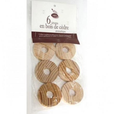Ecodis Jetons en bois de cèdre aromatique x6 Ecodis Jetons en bois de cèdre