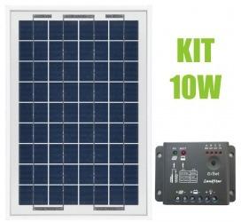 Kit panneau solaire polycristallin 10W 12V et régu