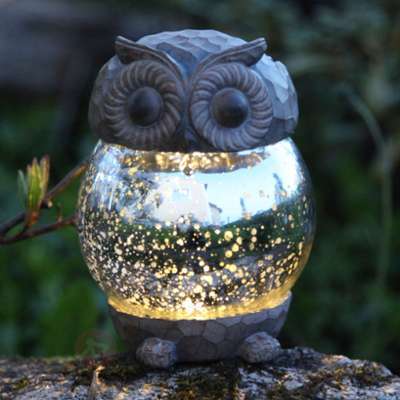 Lampe solaire LED décorative à poser Owl
