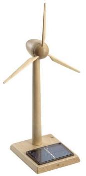 Eolienne solaire bois 30 cm