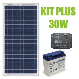 Kit panneau solaire 30W 12V avec régulateur 5A et