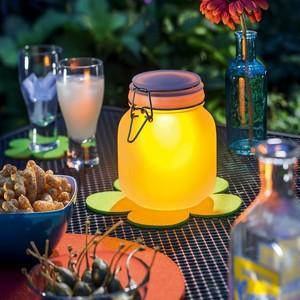 Jarre solaire en verre satiné, effet bougie ou cou