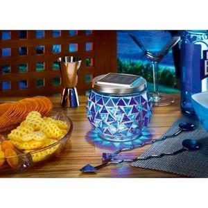 Lampe solaire décorative Mosaique Bleue