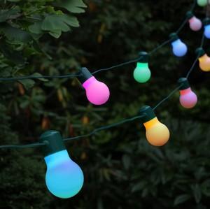 Guirlande solaire festive 20 ampoules led couleur