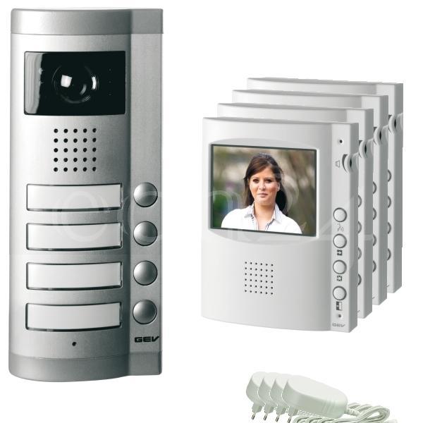 Interphone portier vidéo pour 4 Familles set CVS