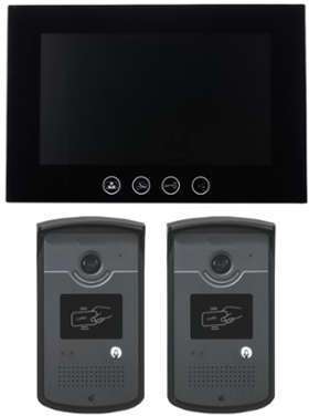 Interphone vidéo CARDS avec 2 platines de rue RFID