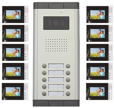 Portier interphone 10 appartements +10 écrans