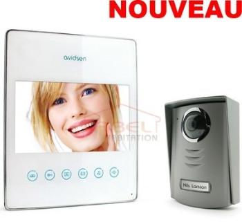 Interphone vidéo ultra plat Luta blanc AVIDSEN 112202 Interphone vidéo ultra plat