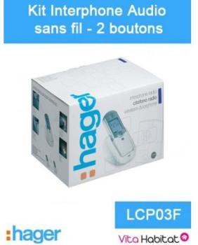 Kit Interphone audio sans fil - 2 logements 2 boutons Kit Interphone audio sans