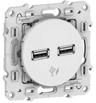 SCHNEIDER Mécanisme Odace prise double chargeur US