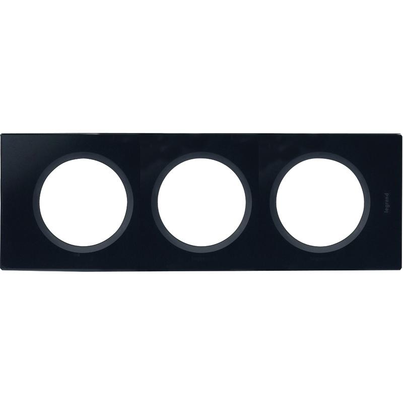 CELIANE PLAQUE 3 POSTES VERRE PIANO - LEGRAND