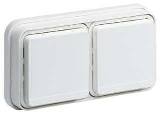 Cubyko Prise double horizontale 2P T encastré blanc Cubyko Prise double horizontale