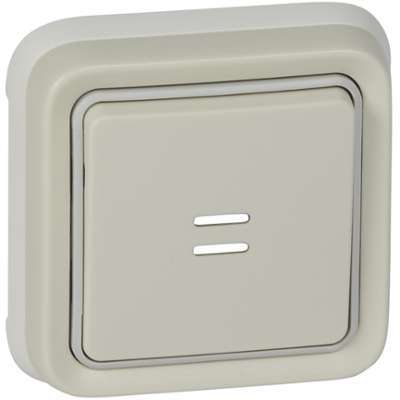Poussoir NO + NF Prog Plexo complet encastré blanc