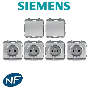 Siemens - Lot de 2 Va et Vient Silver et 4 Prises