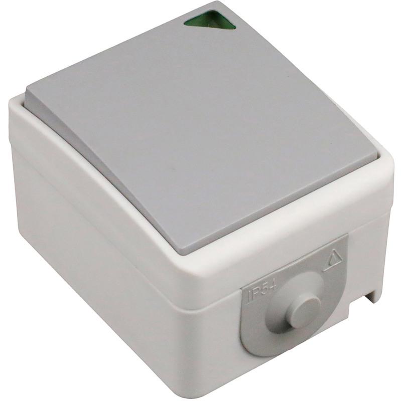 Va&vient à voyant Mini IP54 Gris clair - NANO²