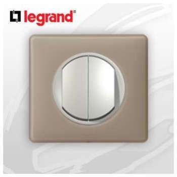 Poussoir Double complet Legrand Celiane Grès Poudré Poussoir Double complet Legrand